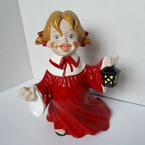 Vintage Christmas Byron Mold Large Ceramic Caroler Holiday Choir Girl Singer
